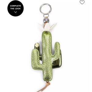 Kurt Geiger Metallic Green Cactus Keychain